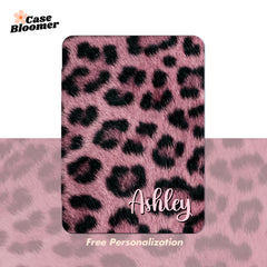 Pink Leopard Print Minimalist Kindle Case, Kobo, Free Personalization