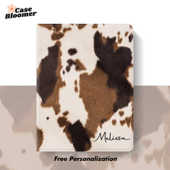 Custom Name Cow Print Boho iPad case, Free Personalization