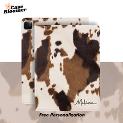 Custom Name Cow Print Boho iPad case, Free Personalization