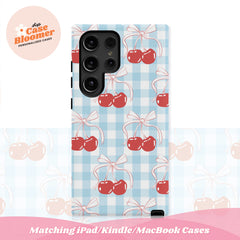 Cute Cherries Checkerboard Phone case cover, Cherry Pattern, Summer Vibe phone case, phone cover, iPhone 16 cases, iPhone 15 Pro Max cases, iPhone 14 cases, iPhone 13 Pro Max cases, iPhone 12 case, iPhone 11 case, iPhone XS Max, Samsung Galaxy S24 Ultra cases, Samsung Galaxy S23, Galaxy S22 Plus, MagSafe phone case, Personalized Gift, Birthday Gift