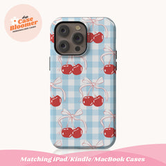 Cute Cherries Checkerboard Phone case cover, Cherry Pattern, Summer Vibe phone case, phone cover, iPhone 16 cases, iPhone 15 Pro Max cases, iPhone 14 cases, iPhone 13 Pro Max cases, iPhone 12 case, iPhone 11 case, iPhone XS Max, Samsung Galaxy S24 Ultra cases, Samsung Galaxy S23, Galaxy S22 Plus, MagSafe phone case, Personalized Gift, Birthday Gift