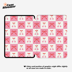 Pink Checkerboard Cherries Kindle Case, Kobo, Free Personalization