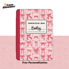 Pink Bows Composition Book Kindle Case, Kobo, Free Personalization