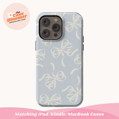 Baby Blue Ribbon Minimal Coquette Phone Case Magsafe