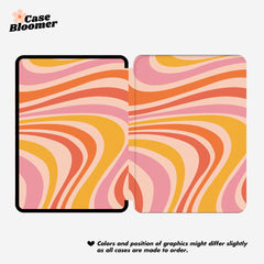 Groovy Pink Swirl Lines Kindle Case, Kobo, Free Personalization